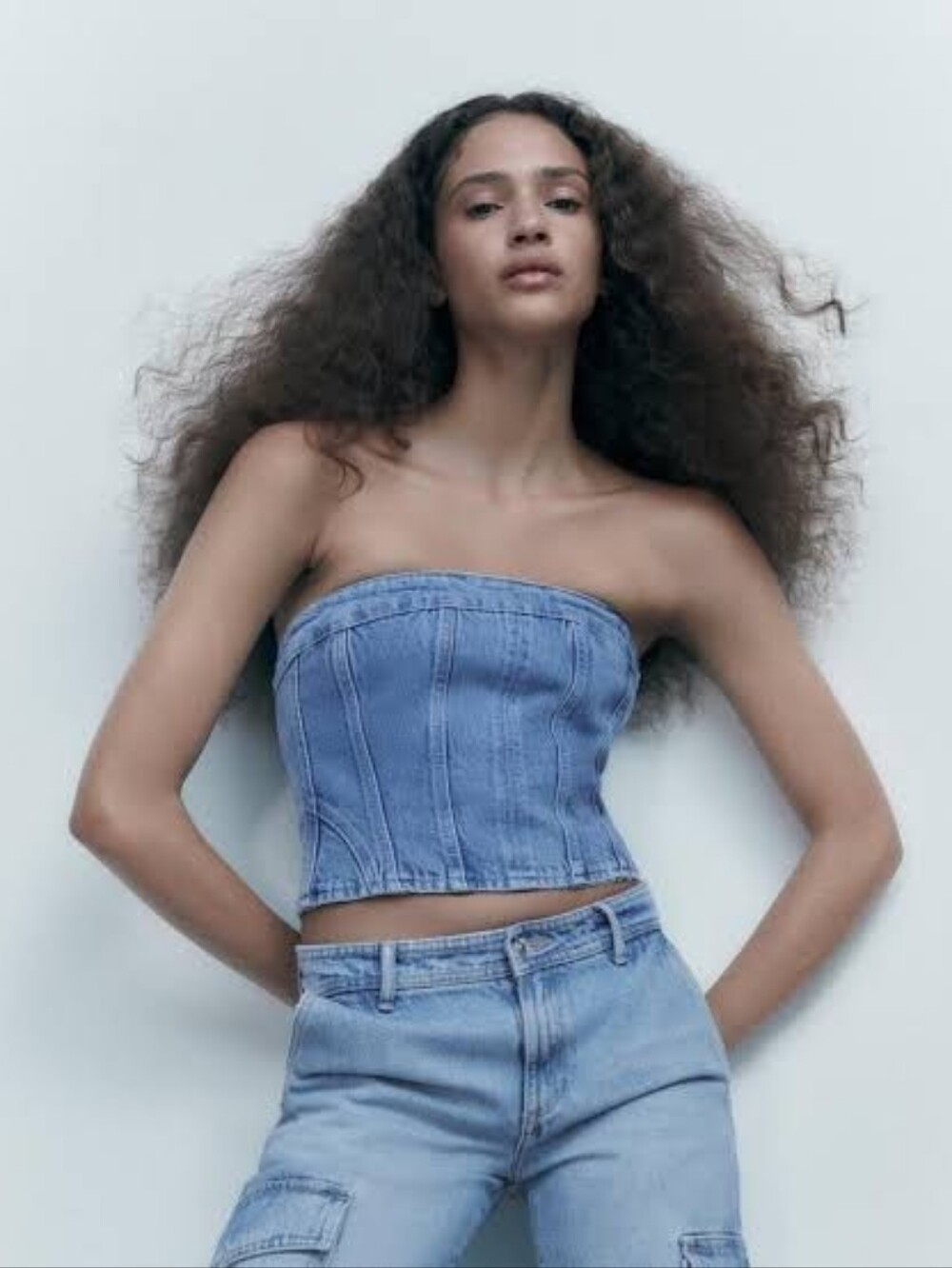 ZARA denim tube top